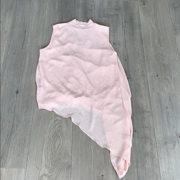 Kenneth Cole Blush Pink Asymmetrical Hem Tank S - Picture 4 of 5